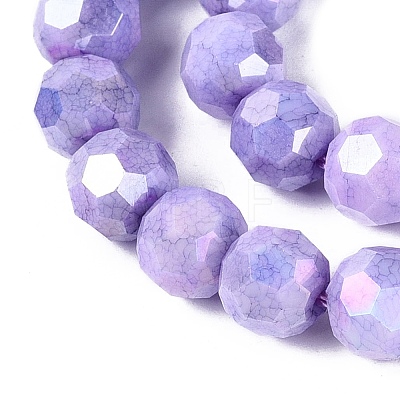 Anti-Tarnish Electroplate Glass Beads Strands EGLA-ZX010-8mm-08-1