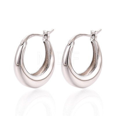 925 Sterling Silver Hoop Earrings STER-N016-130P-1