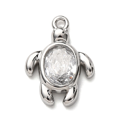 Brass with Cubic Zirconia Pendants KK-C119-11P-1