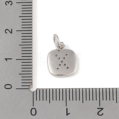 Rack Plating Brass Micro Pave CLear Cubic Zirconia Charms KK-E110-14P-X-1