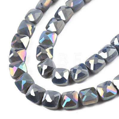 Electroplate Opaque Solid Color Glass Beads Strands EGLA-N002-43-09-1