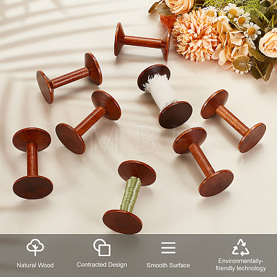 Retro Wood Bobbins WOOD-WH0029-56-1