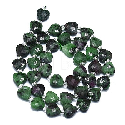 Natural Ruby in Zoisite Beads Strands G-K245-P01-02-1
