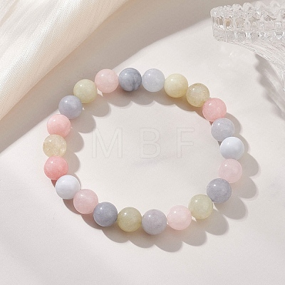 Dyed & Heated Natural Quartz Beads Stretch Bracelets for Women BJEW-JB13167-1