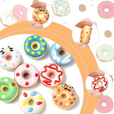 8Pcs 8 Colors Handmade Porcelain Enamel Beads PORC-FS0001-50-1