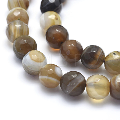 Natural Striped Agate/Banded Agate Beads G-J371-14-14mm-1