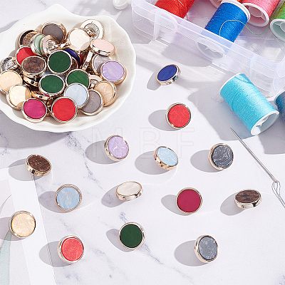 Olycraft 52Pcs 13 Colors Resin Shank Buttons FIND-OC0002-71-1