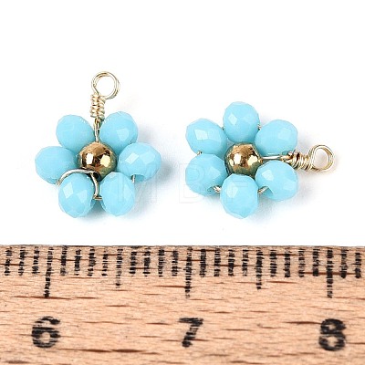 Glass with 304 Stainless Steel Pendants GLAA-T028-13F-1