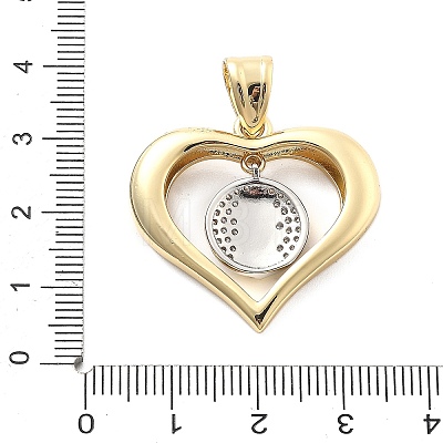 Rack Plating Brass with Cubic Zirconia Pendants KK-Q017-10C-G-1