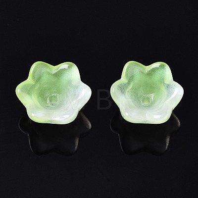 Transparent Two Tone Spray Painted Glass Beads GLAA-Q089-002B-010-1