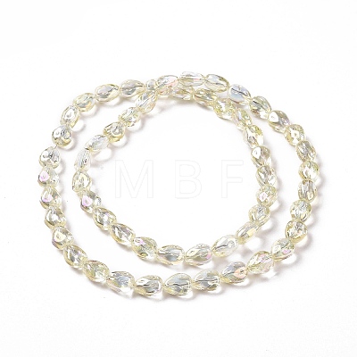 Transparent Electroplate Glass Beads Strands GLAA-C025-02C-1