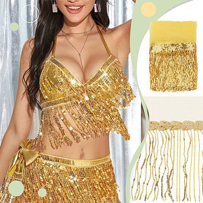 Polyester Fringe Lace Trim DIY-WH0671-008D-1