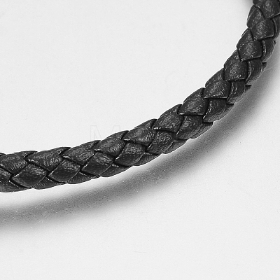Men's Braided Leather Cord Bracelets BJEW-P198-22-5mm-G-1