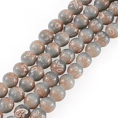 1 Strand Baking Paint Glass Beads Strands DGLA-TADJ0001-02E-1