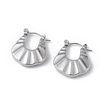 304 Stainless Steel Twist Teardrop Thick Hoop Earrings for Women EJEW-I284-11P-1
