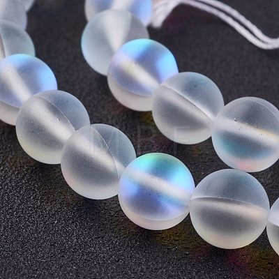 Synthetic Moonstone Beads Strands G-F430-01-8mm-1