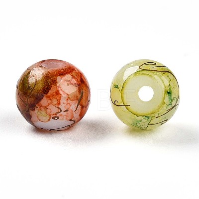 Baking Painted Glass Beads DGLA-S115-8mm-MS-1