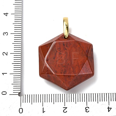 Natural Red Jasper Faceted Pendants G-B188-03G-04-1
