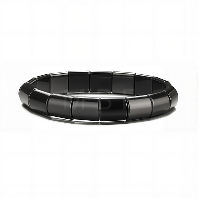 Non-magnetic Synthetic Hematite Beaded Stretch Bracelets for Men FS-WG73B41-09-1