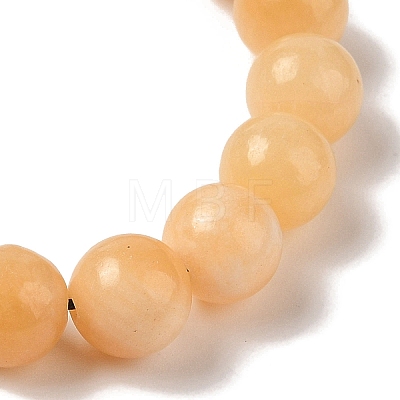 10mm Round Natural Yellow Jade Braided Bead Bracelets BJEW-C067-01C-12-1