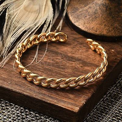 Brass Cuff Bangles BJEW-F482-06G-1