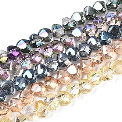 Electroplate Transparent Glass Beads Strands EGLA-Q133-01A-1