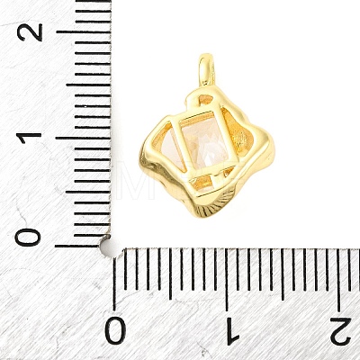 Brass Pave Clear Cubic Zirconia Pendants KK-Z051-01G-03-1