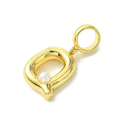 Rack Plating Brass with ABS Plastic Pearl European Dangle Charms KK-G501-02Q-G-1