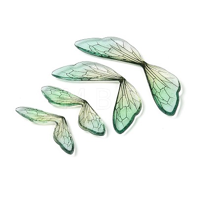 3Pcs Transparent Epoxy Resin Butterfly Wings Cabochons RESI-N045-10-1