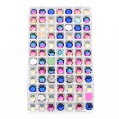 Transparent K9 Glass Cabochons GGLA-S053-8mm-111-1