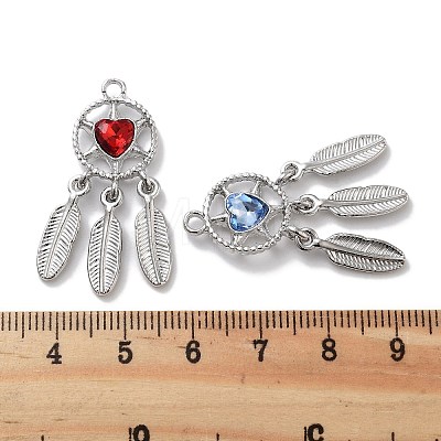 Rack Plating Alloy Rhinestone Pendants PALLOY-F311-19P-1