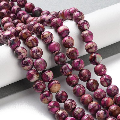 Dyed Natural Regalite/Imperial Jasper/Sea Sediment Jasper Beads Strands G-B124-C01-06-1