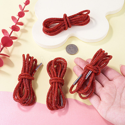 4Pcs Rhinestone Round Cord Shoelace FIND-TA0010-44P-02-1