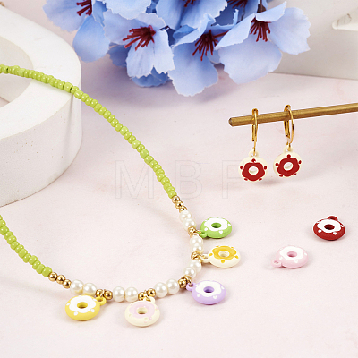 24Pcs 12 Colors Frosted Painted Colored Alloy Pendants FIND-TA0003-24-1