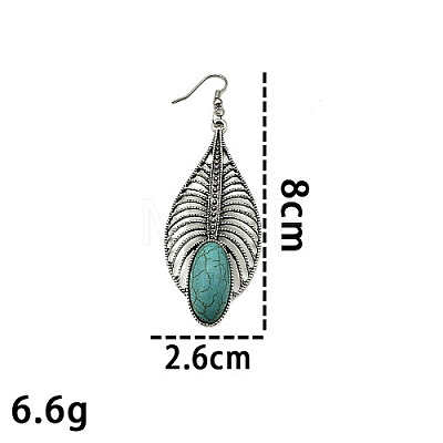 Synthetic Turquoise Dangle Earrings RG8446-3-1