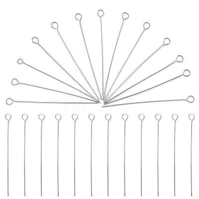 600Pcs 304 Stainless Steel Eye Pins STAS-FS0002-15-1