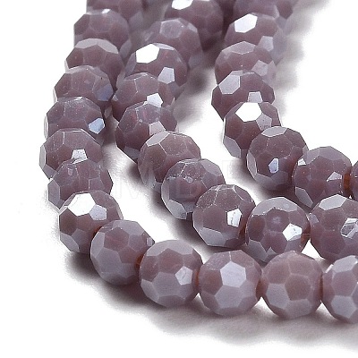 Electroplate Opaque Glass Beads Strands X-EGLA-A035-P4mm-A11-1
