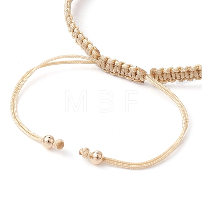 Brass & Natural Pearl Braided Bead Bracelets BJEW-JB09721-04-1