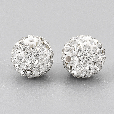 Handmade Polymer Clay Rhinestone Beads X-RB-S250-12mm-A14-1