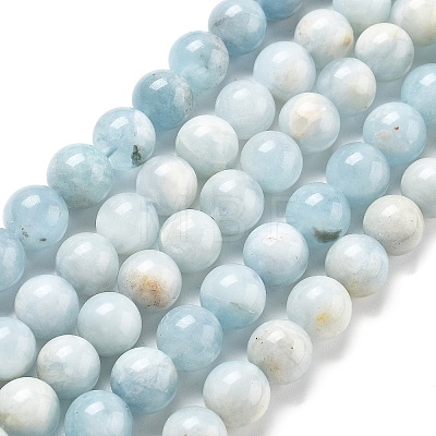 Natural Aquamarine Beads Strands G-R446-10mm-05-01-1