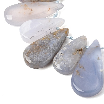 Natural Blue Chalcedony Beads Strands G-NH0075-B01-01-1