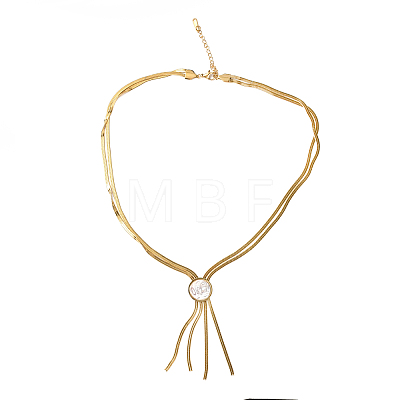 Acrylic Pearl Pendant Lariat Necklace NJEW-P271-03G-B-1