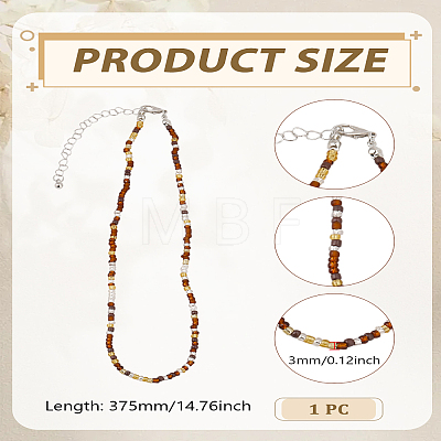 2Pcs Glass Seed Beads Beaded Necklaces NJEW-LP0007-24-1