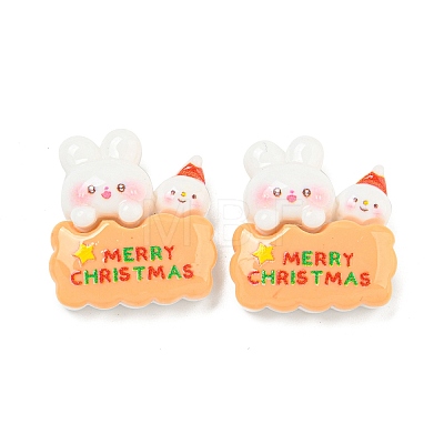Christmas Rabbit Theme Opaque Resin Decoden Cabochons CRES-B022-04F-1