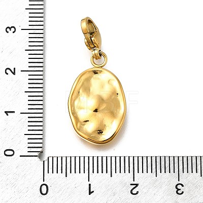 Oval 304 Stainless Steel Rhinestone Pendant Decoration STAS-R159-49G-02-1