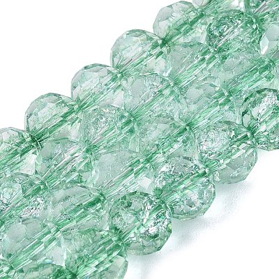 Crackle Transparent Glass Beads Strands GLAA-N068-06A-10-1