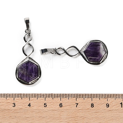 Natural Amethyst Pendants G-F777-05P-07-1