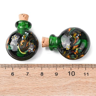 Handmade Lampwork Perfume Bottle Pendants LAMP-H072-01A-1