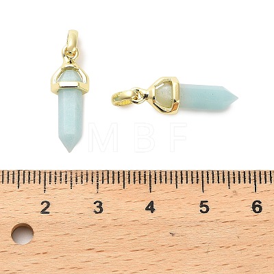 Natural Flower Amazonite Double Terminal Pointed Pendant G-H097-01G-01-1