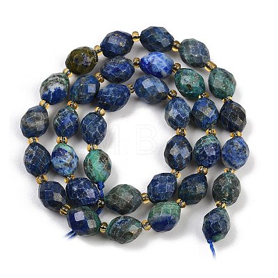 Natural Chrysocolla and Lapis Lazuli Beads Strands G-N342-149I-24-1